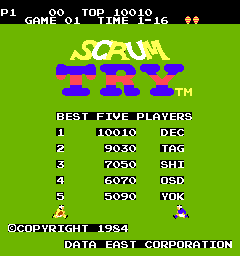 Scrum Try (Cassette, set 1) Title Screen